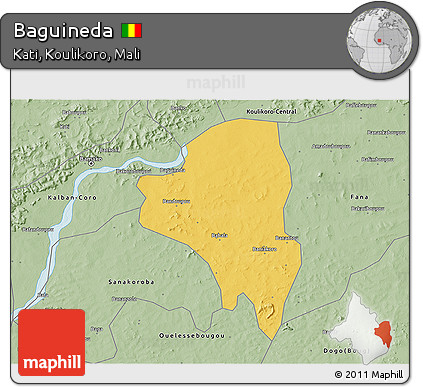 Savanna Style 3D Map of Baguineda