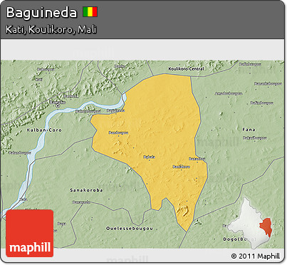 Savanna Style 3D Map of Baguineda