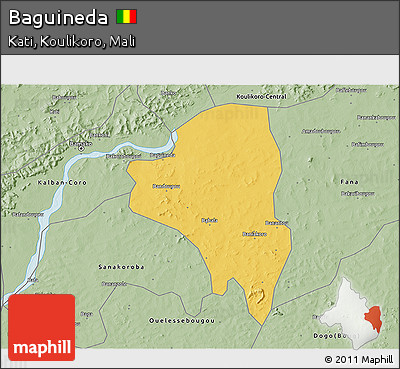Savanna Style 3D Map of Baguineda