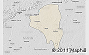 Shaded Relief 3D Map of Baguineda, desaturated