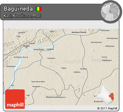 Shaded Relief 3D Map of Baguineda
