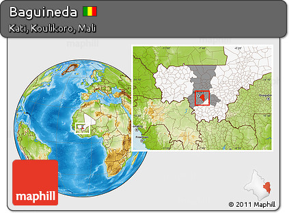 Physical Location Map of Baguineda, highlighted country, highlighted grandparent region