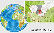 Physical Location Map of Baguineda, highlighted country, highlighted grandparent region