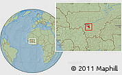 Savanna Style Location Map of Baguineda, hill shading