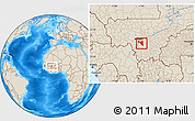 Shaded Relief Location Map of Baguineda