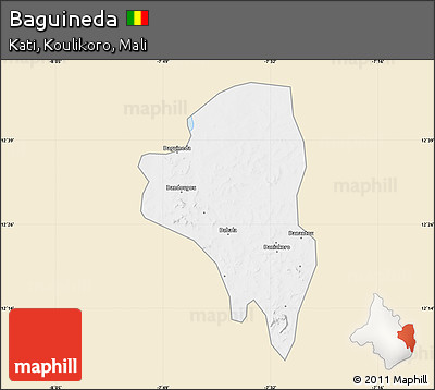 Classic Style Map of Baguineda, single color outside