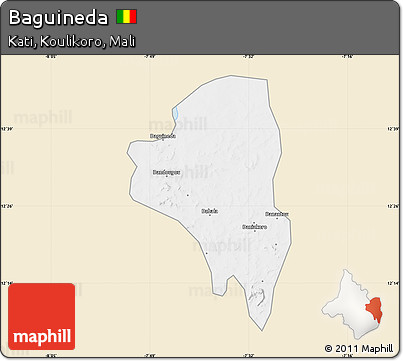 Classic Style Map of Baguineda, single color outside