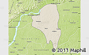 Shaded Relief Map of Baguineda, physical outside