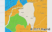 Shaded Relief Map of Baguineda, political outside