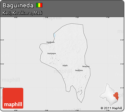 Silver Style Map of Baguineda, single color outside