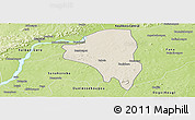 Shaded Relief Panoramic Map of Baguineda, physical outside