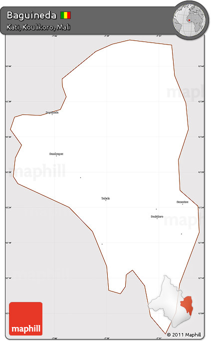 Classic Style Simple Map of Baguineda, cropped outside