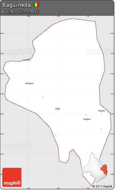 Classic Style Simple Map of Baguineda, cropped outside