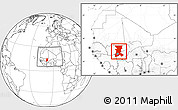 Blank Location Map of Koulikoro, within the entire country