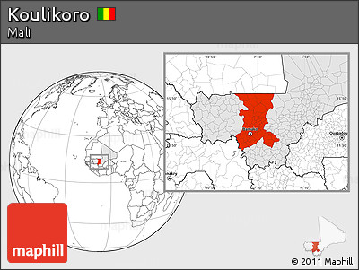 Blank Location Map of Koulikoro, highlighted country