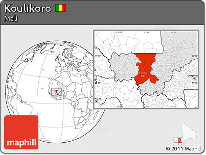 Blank Location Map of Koulikoro, highlighted country