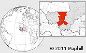 Blank Location Map of Koulikoro, highlighted country