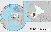 Gray Location Map of Koulikoro, highlighted country, within the entire country
