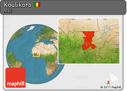 Satellite Location Map of Koulikoro