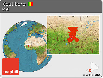 Satellite Location Map of Koulikoro