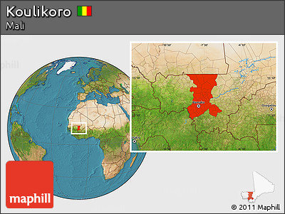Satellite Location Map of Koulikoro