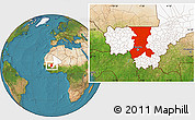 Satellite Location Map of Koulikoro, highlighted country