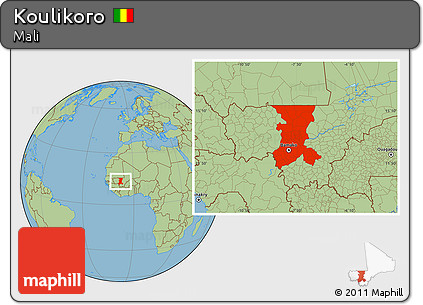 Savanna Style Location Map of Koulikoro