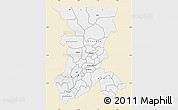 Classic Style Map of Koulikoro, single color outside