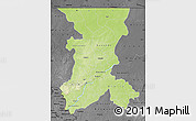 Physical Map of Koulikoro, darken, desaturated