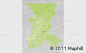 Physical Map of Koulikoro, lighten, desaturated