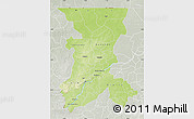Physical Map of Koulikoro, lighten, semi-desaturated