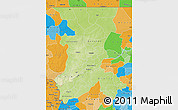 Physical Map of Koulikoro, political outside