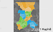 Political Map of Koulikoro, darken, desaturated