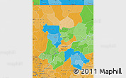 Political Map of Koulikoro, political shades outside