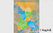 Political Map of Koulikoro, semi-desaturated