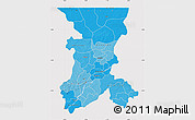 Political Shades Map of Koulikoro, cropped outside