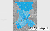 Political Shades Map of Koulikoro, desaturated