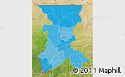 Political Shades Map of Koulikoro, satellite outside