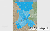 Political Shades Map of Koulikoro, semi-desaturated