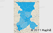 Political Shades Map of Koulikoro, shaded relief outside