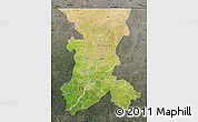 Satellite Map of Koulikoro, darken, semi-desaturated