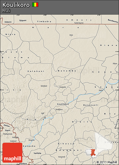 Shaded Relief Map of Koulikoro