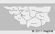Gray 3D Map of Nara, single color outside