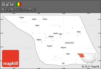 Silver Style Simple Map of Balle, single color outside