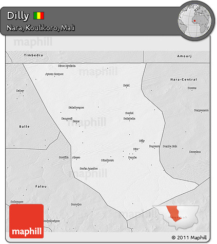 Silver Style 3D Map of Dilly