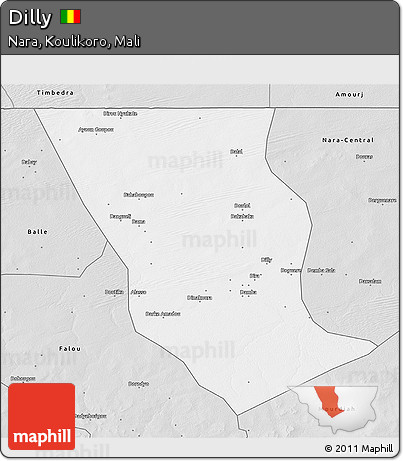 Silver Style 3D Map of Dilly