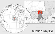Blank Location Map of Dilly, highlighted country, highlighted grandparent region