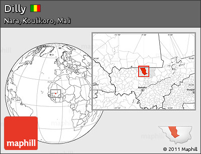 Blank Location Map of Dilly, highlighted parent region