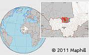 Gray Location Map of Dilly, highlighted country, highlighted parent region