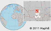 Gray Location Map of Dilly, highlighted grandparent region